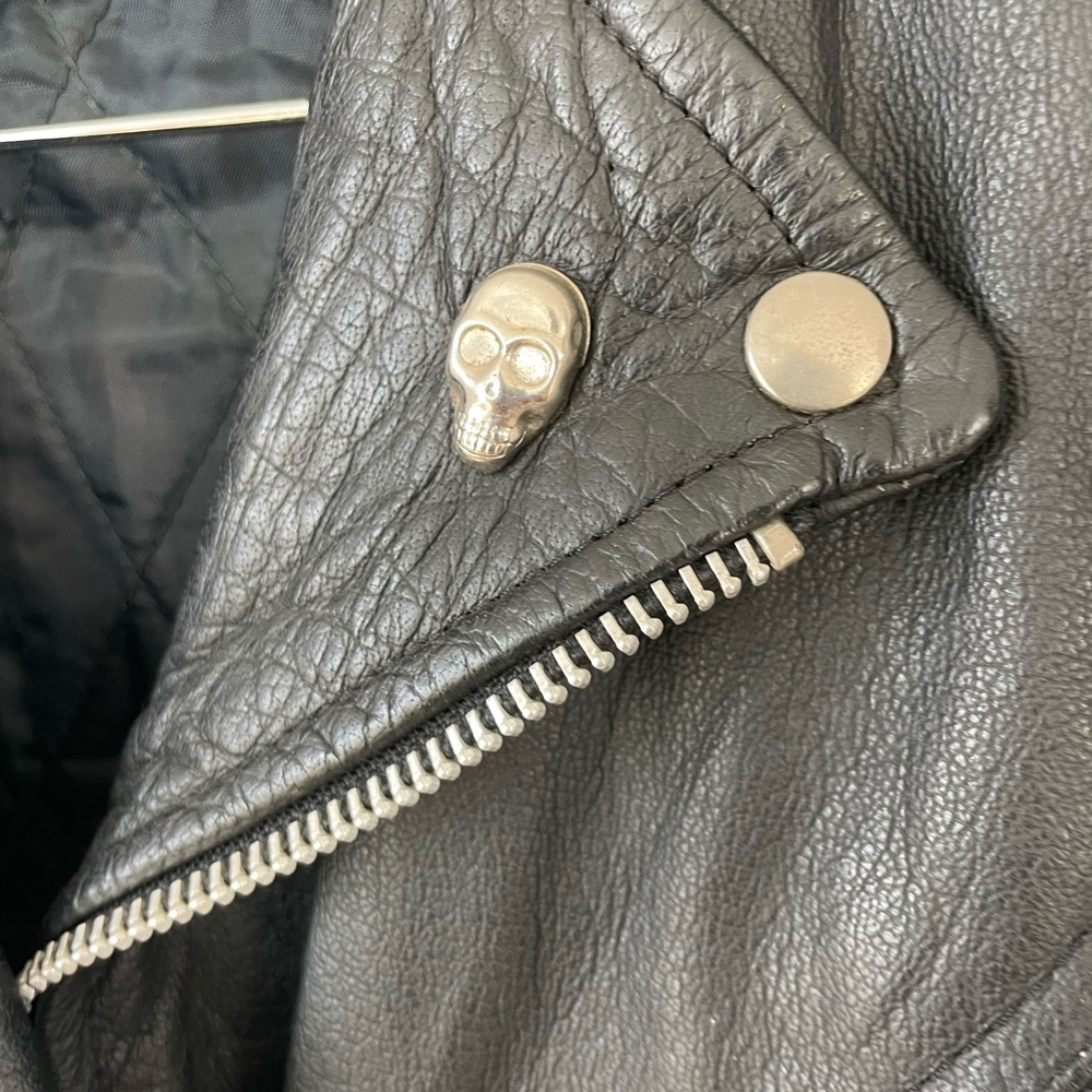Vintage Black Leather Jacket UMR - Picture 4 of 7
